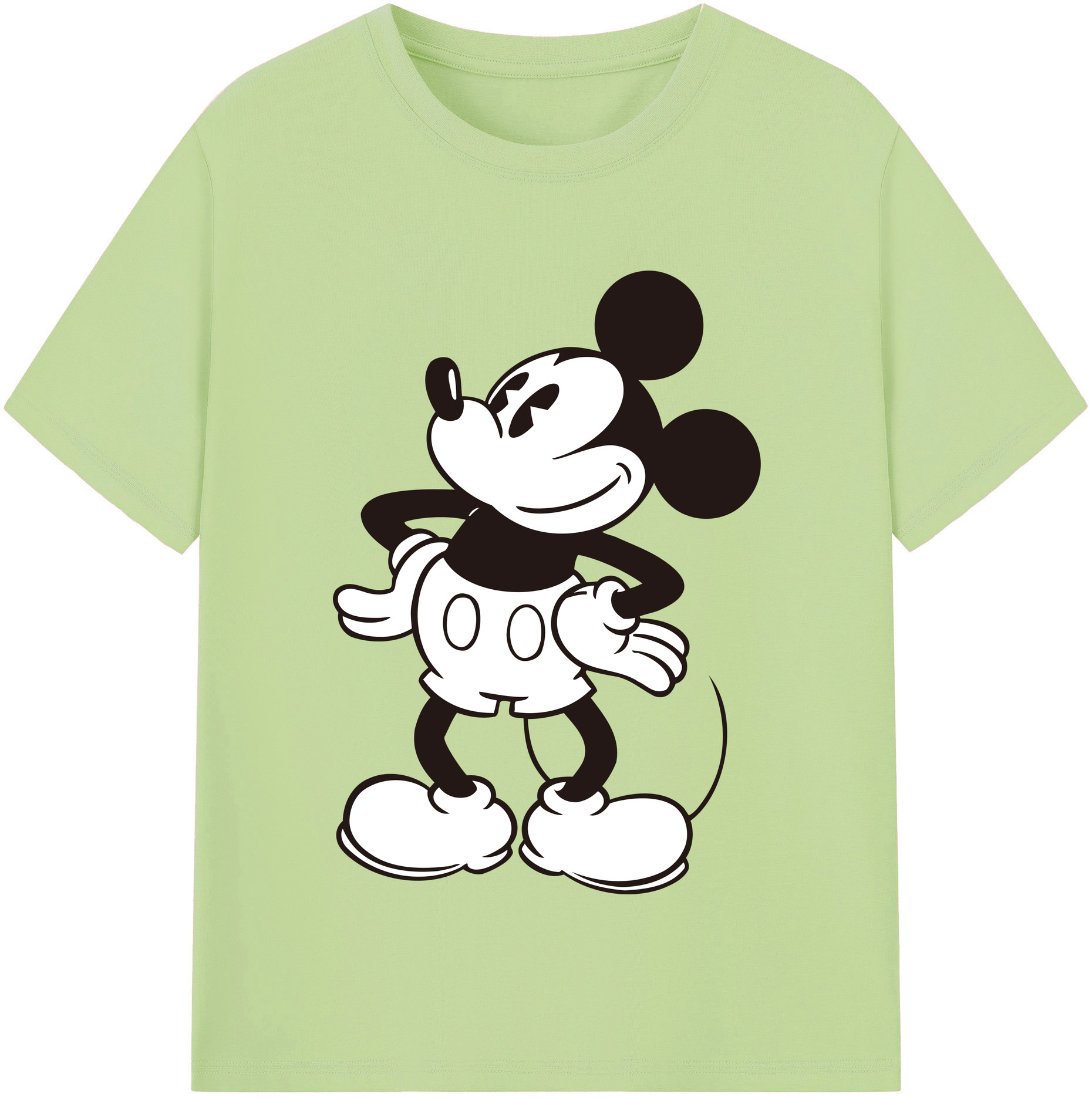 （画像用） ミッキーマウス Mickey Mouse 綿100％半袖Tシャツ（フロントプリント）